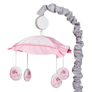 Pink Grey Elephant Musical Mobile OptimaBaby